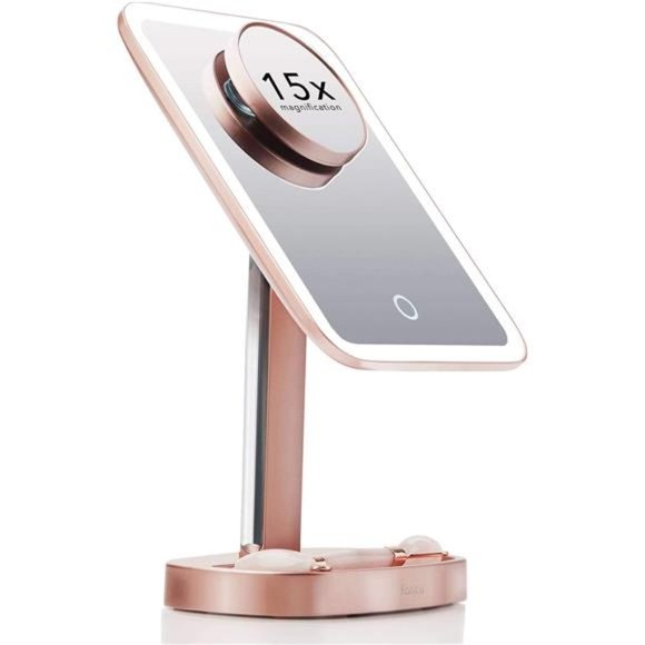 LED Makeup Vanity Mirror with 3 Light Setting and 15x Magnifying Mirror - Picture 1 of 6